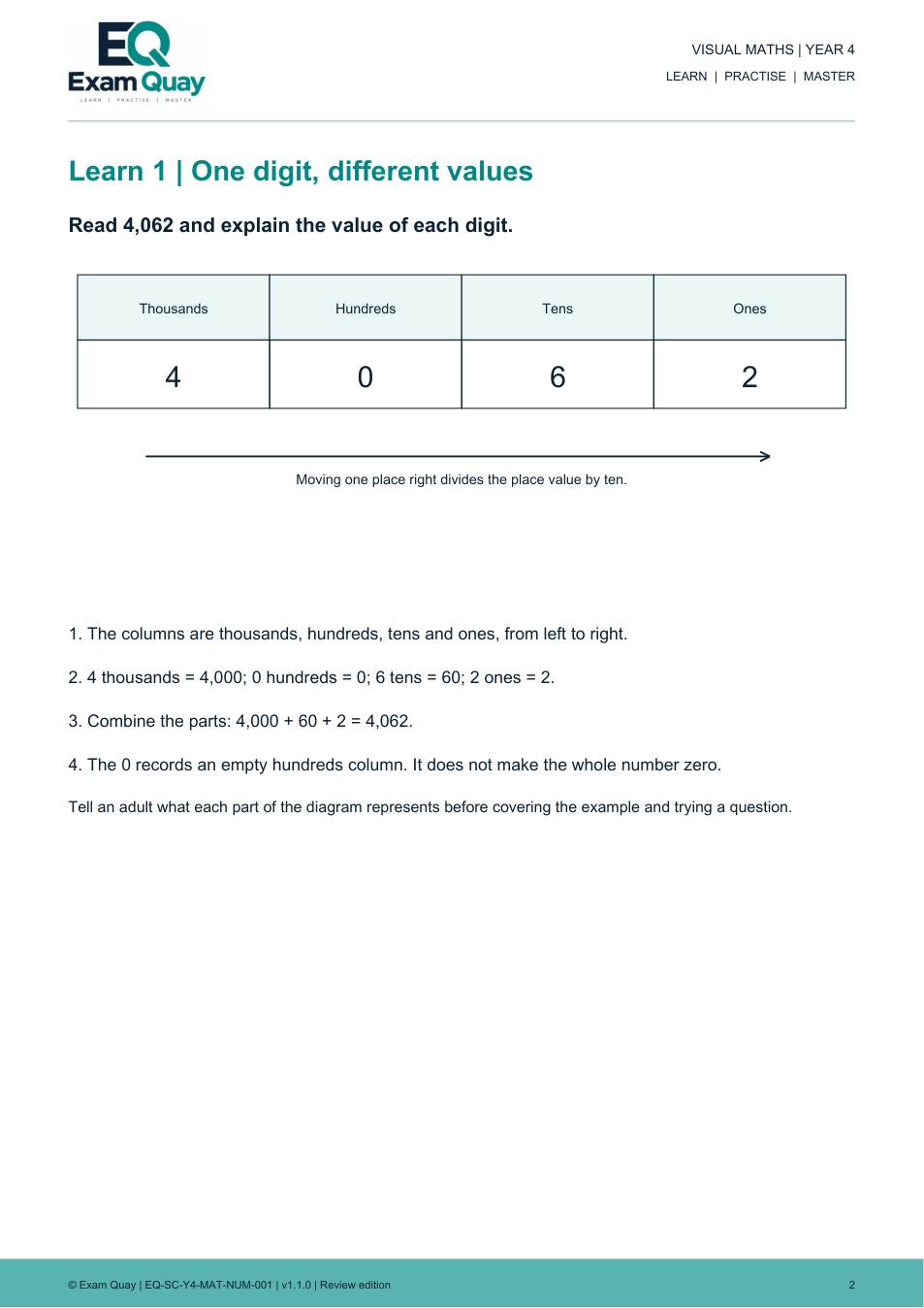 Place value that makes sense | Year 4 | Exam Quay