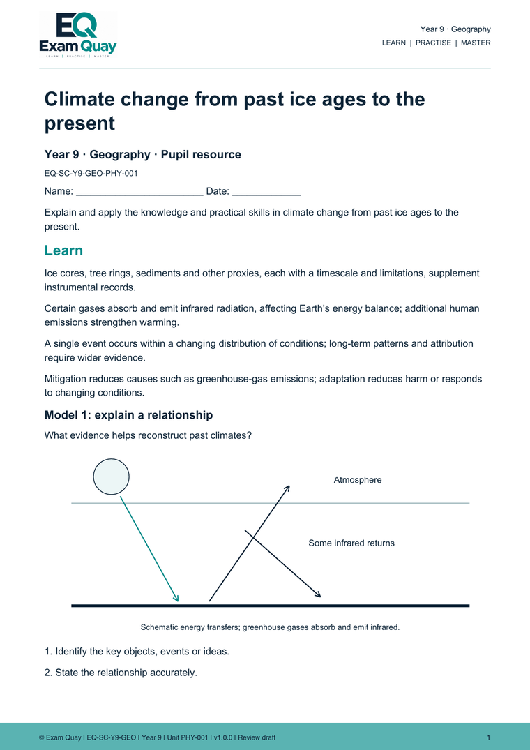 Year 9 Geography | Exam Quay School Curriculum